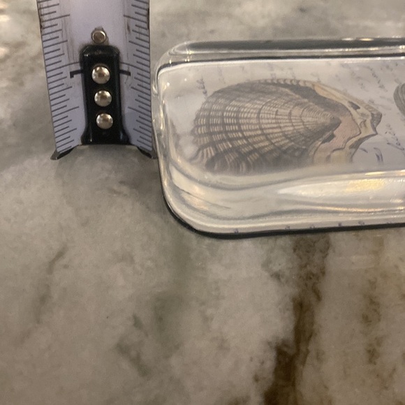 Vintage rectangular coastal ocean seashell paperweight. Beach cottage office - Picture 8 of 8